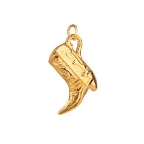 14mm Cowboy Boot Charm Pendant - Waterproof Gold - Sold Individually - A021