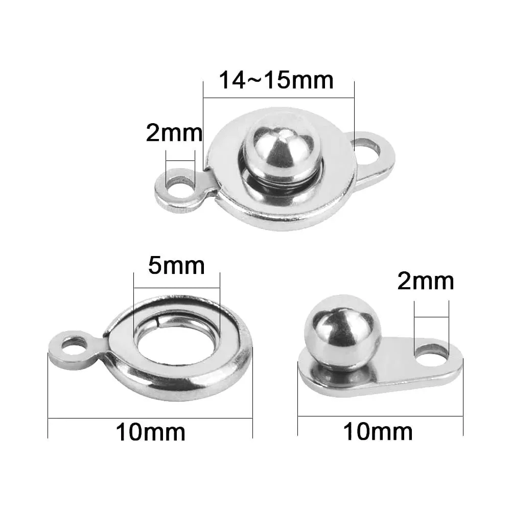 14mm Snap Button Clasp Jewelry Fastener - Available in Waterproof Gold - Sold Individually - A019