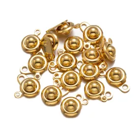 14mm Snap Button Clasp Jewelry Fastener - Available in Waterproof Gold - Sold Individually - A019