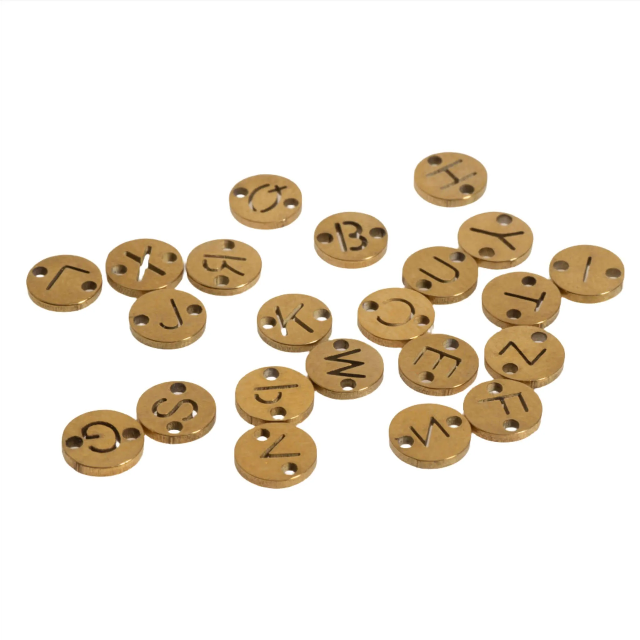 6mm Alphabet Letter Jewelry Connectors - Available in Silver Stainless Steel and Waterproof Gold - Sold Individually