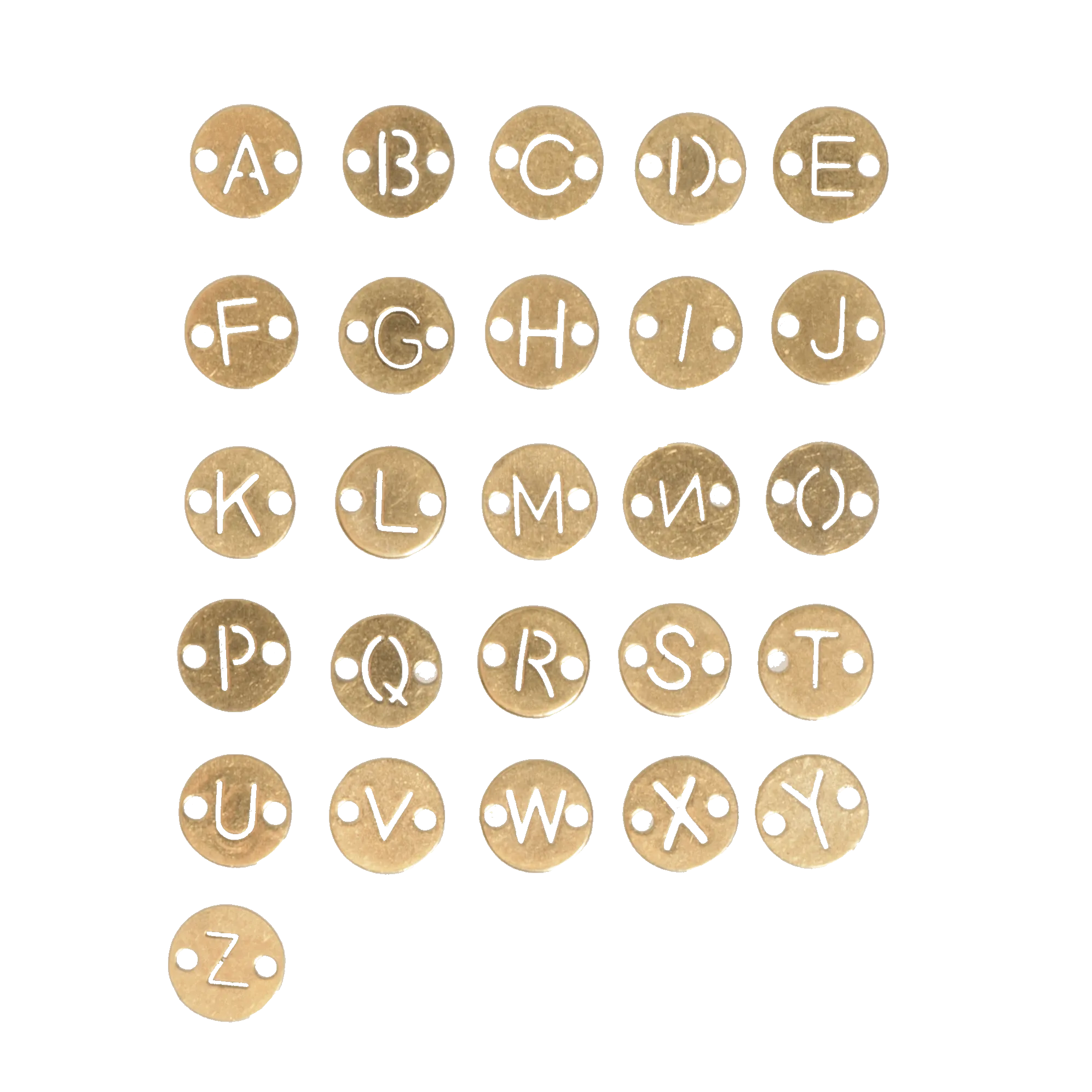 6mm Alphabet Letter Jewelry Connectors - Available in Silver Stainless Steel and Waterproof Gold - Sold Individually