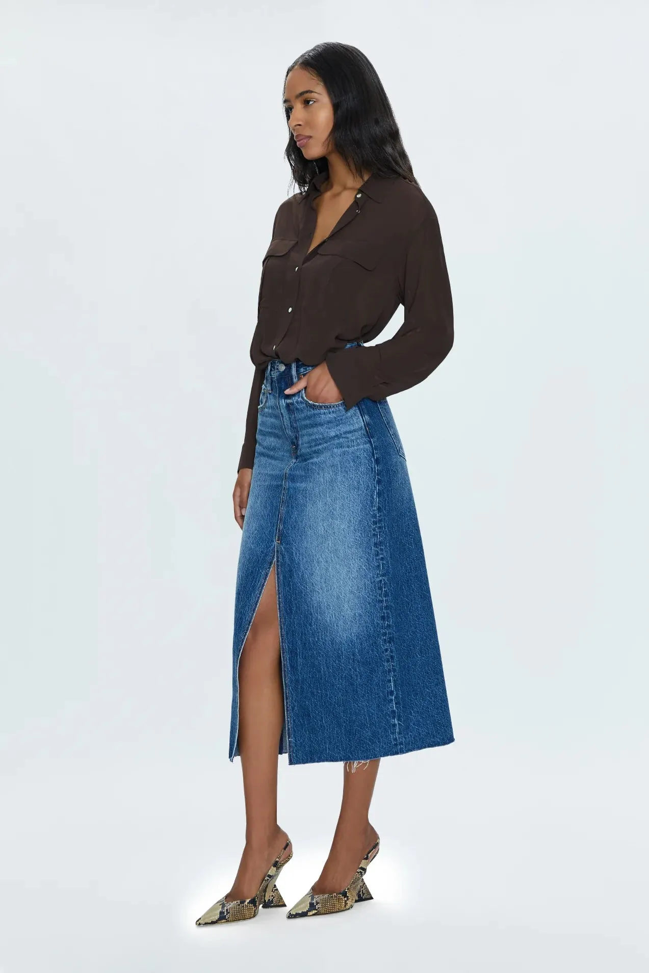 Alice High Rise Midi Skirt-Fairfax