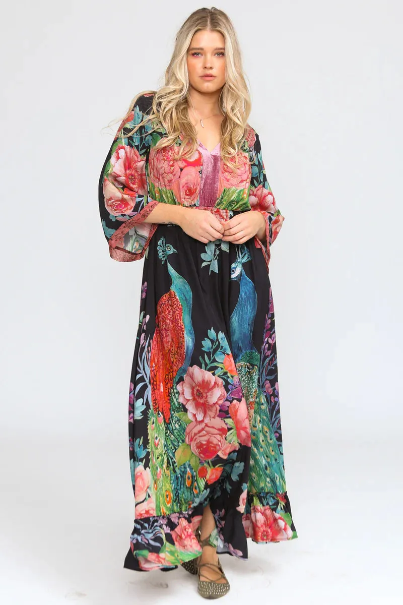 Aratta Peacock Paradise Maxi Dress