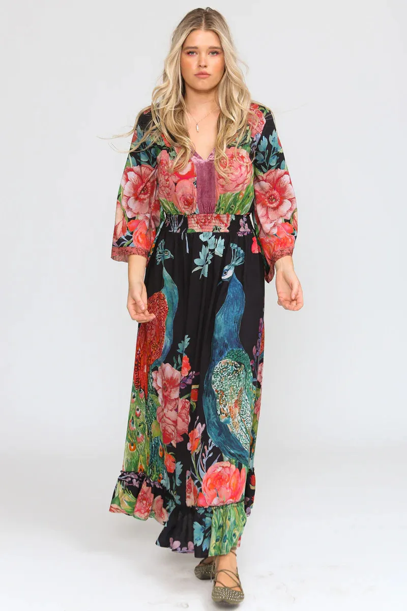 Aratta Peacock Paradise Maxi Dress