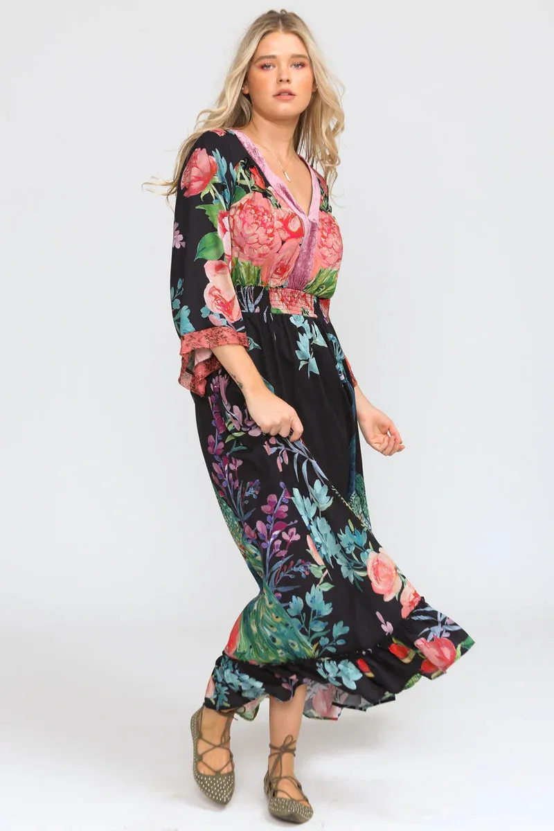 Aratta Peacock Paradise Maxi Dress