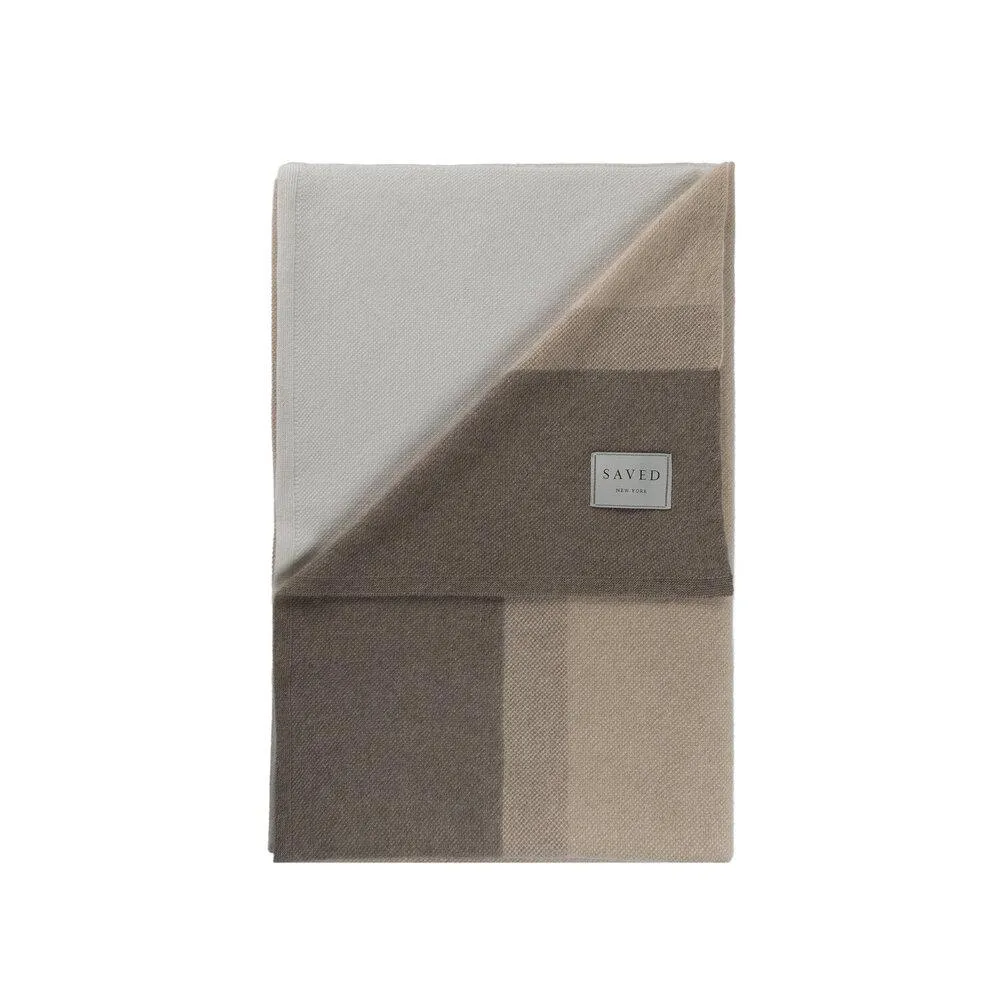 Array Taupe Cashmere Blankets by Saved NY