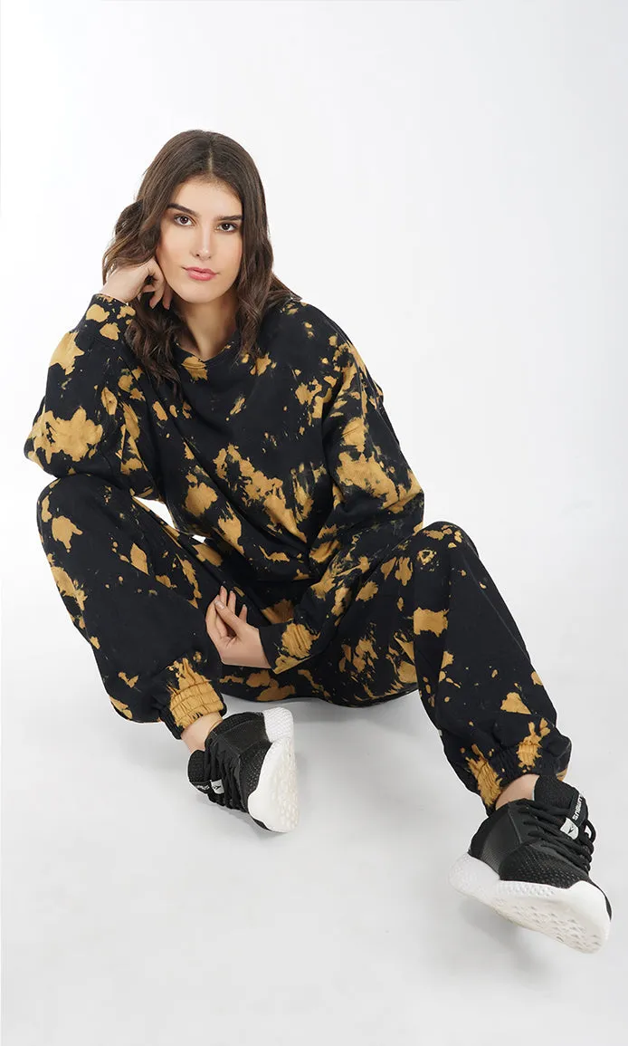 Black-Mustard Tie & Dye Joggers