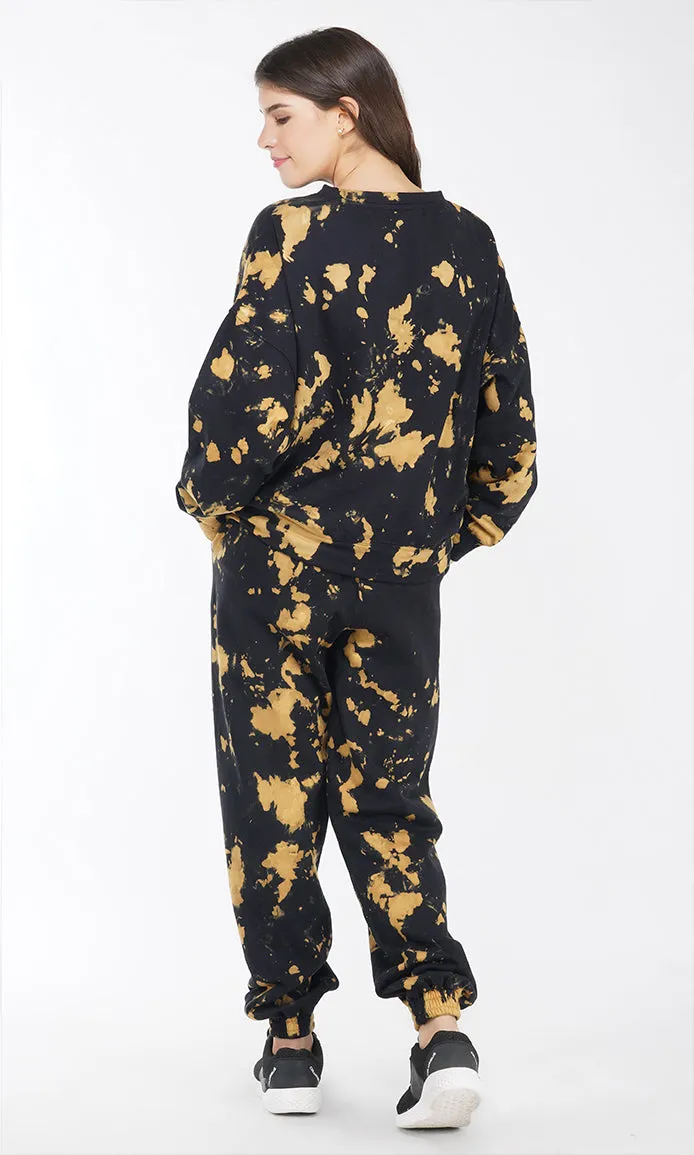 Black-Mustard Tie & Dye Joggers
