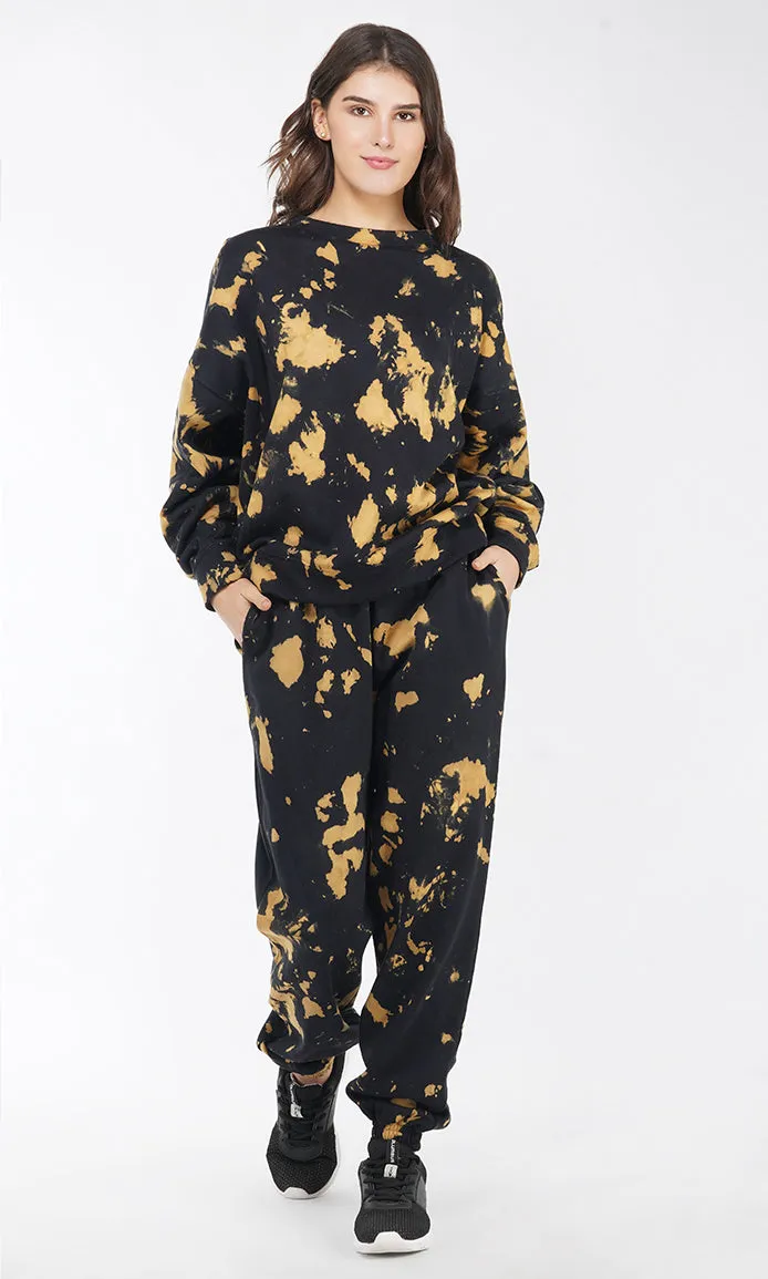 Black-Mustard Tie & Dye Joggers