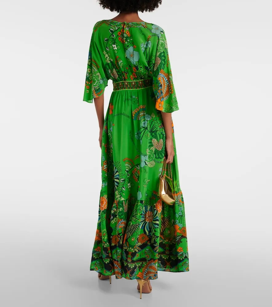 Camilla Embellished floral silk maxi dress
