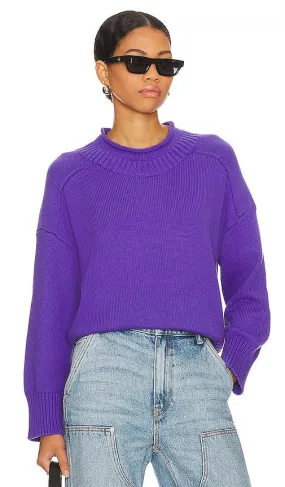 Central Park West Remi Roll Neck Sweater in Purple