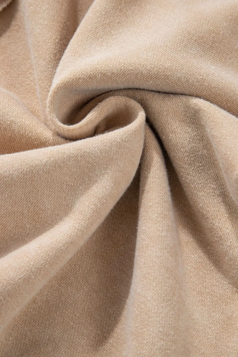 Chic light beige waffle knit sweatshirt