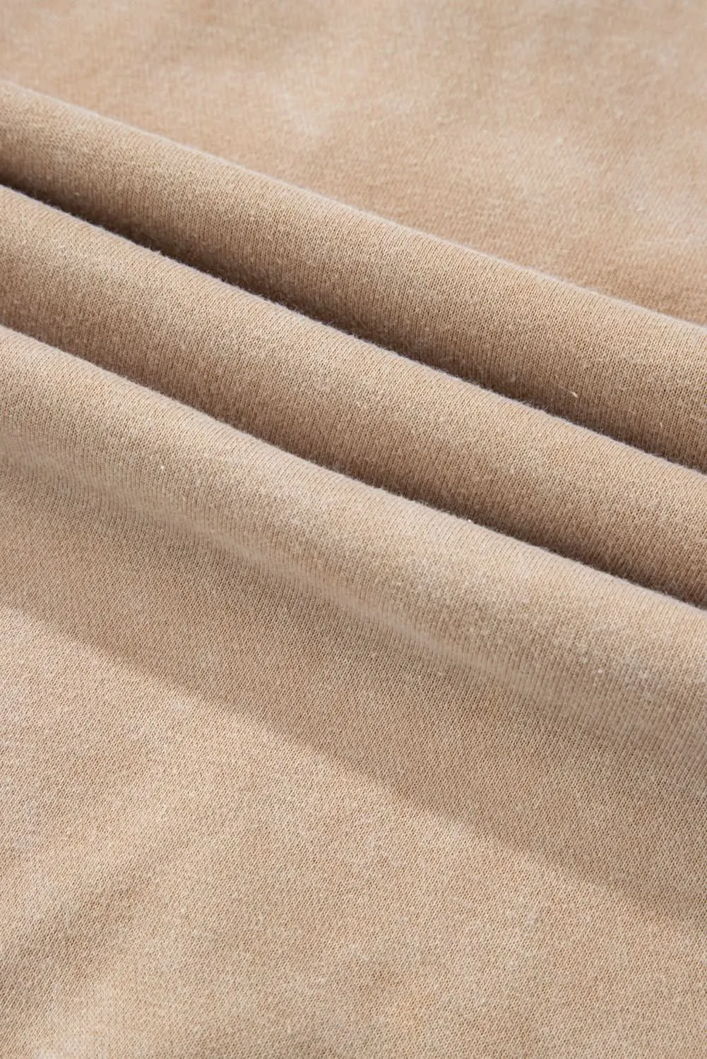 Chic light beige waffle knit sweatshirt