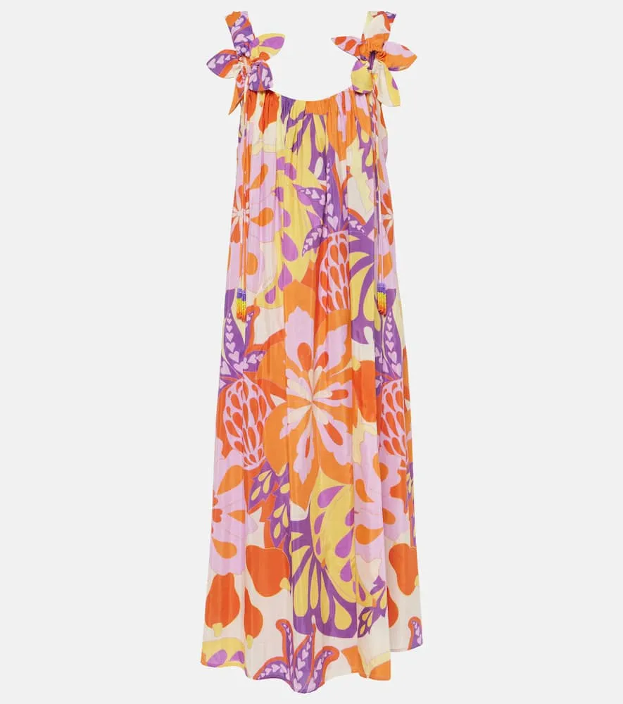 Farm Rio Lee floral cotton-blend maxi dress