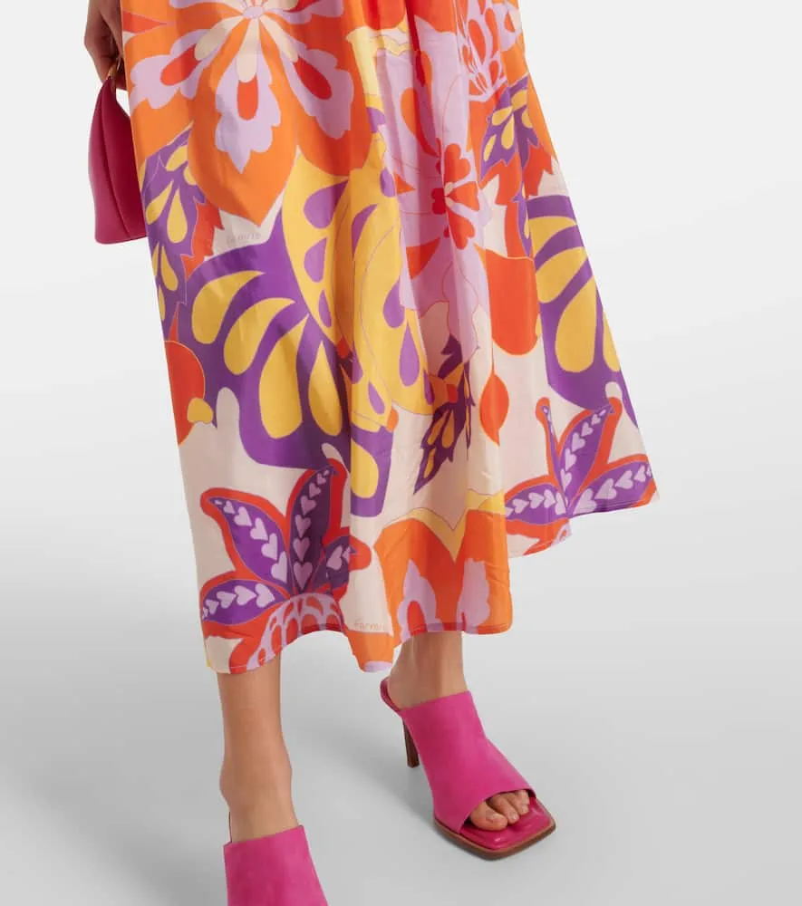 Farm Rio Lee floral cotton-blend maxi dress