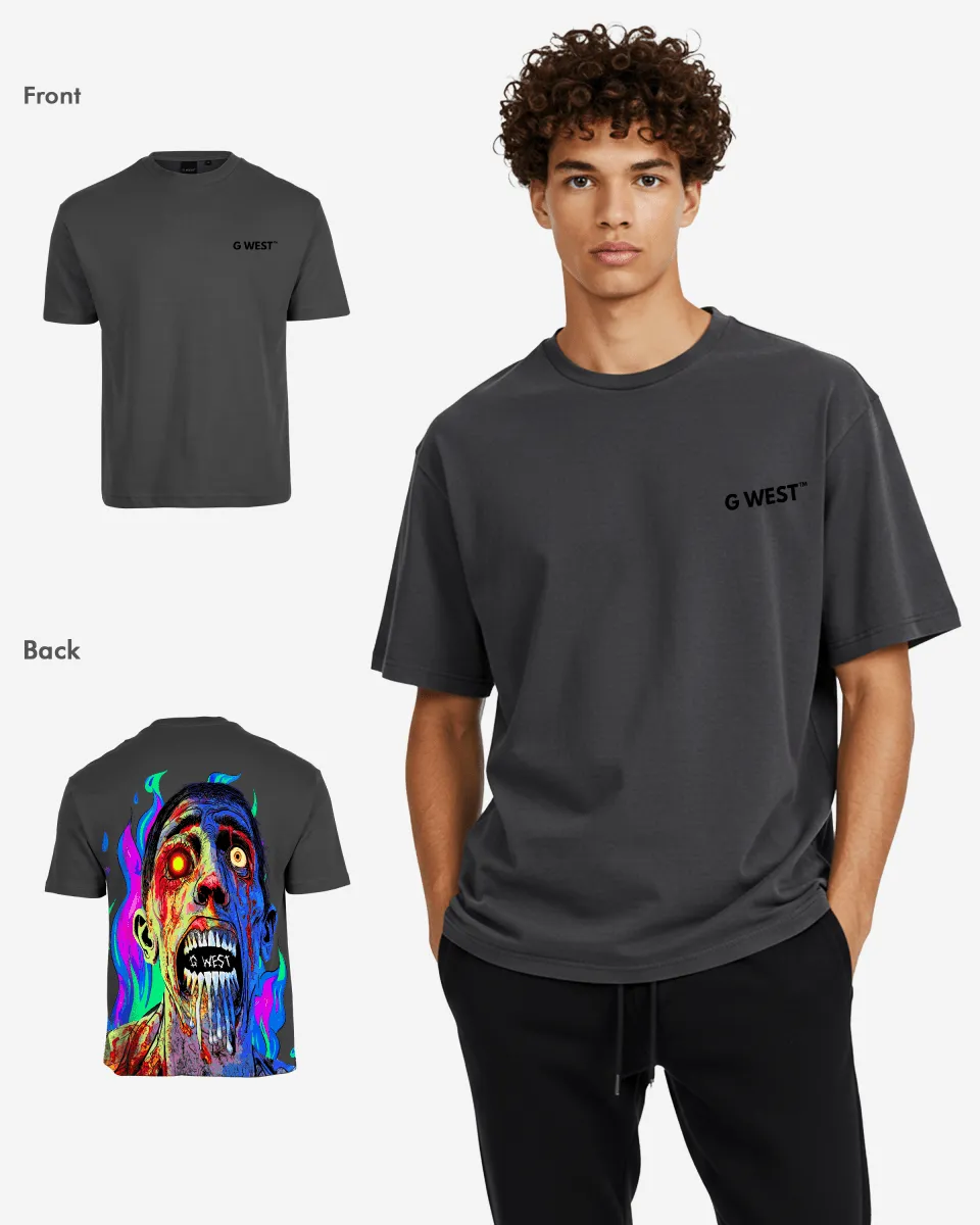 G West Oversized Flaming Zombie Tee