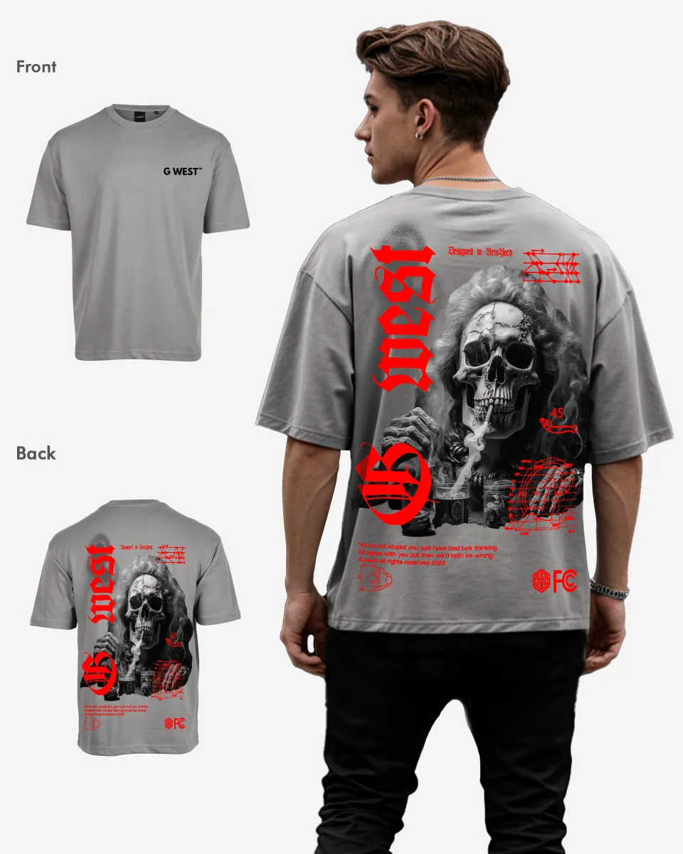 G West Oversized Smoke Skull Tee