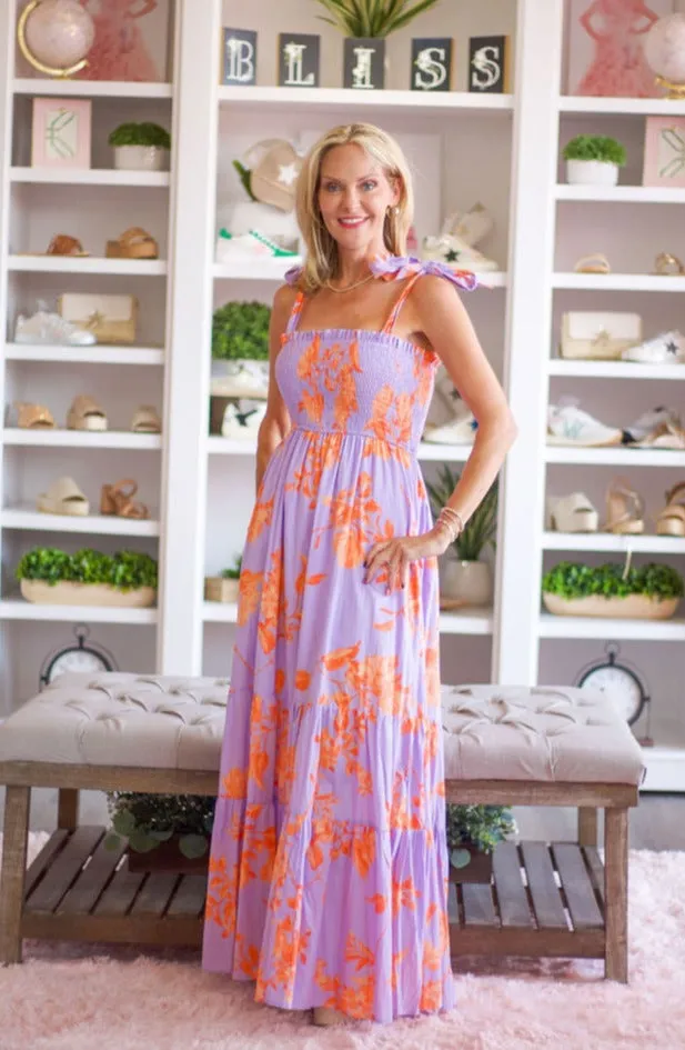 Gracie Lavender Floral Maxi