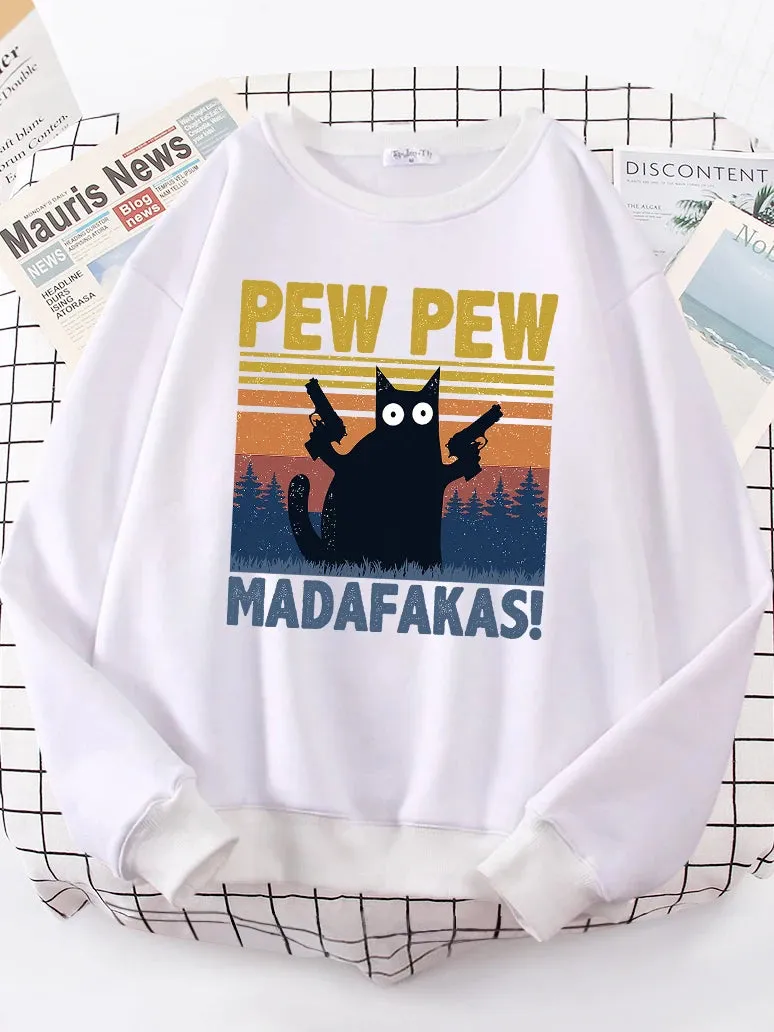 High Quality Pew Pew Cat Hoodie
