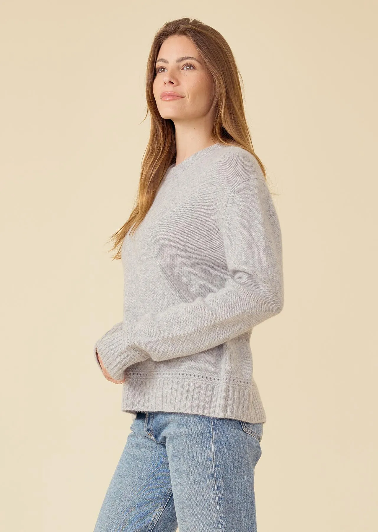 Karyna Cashmere Pullover - Heather Grey