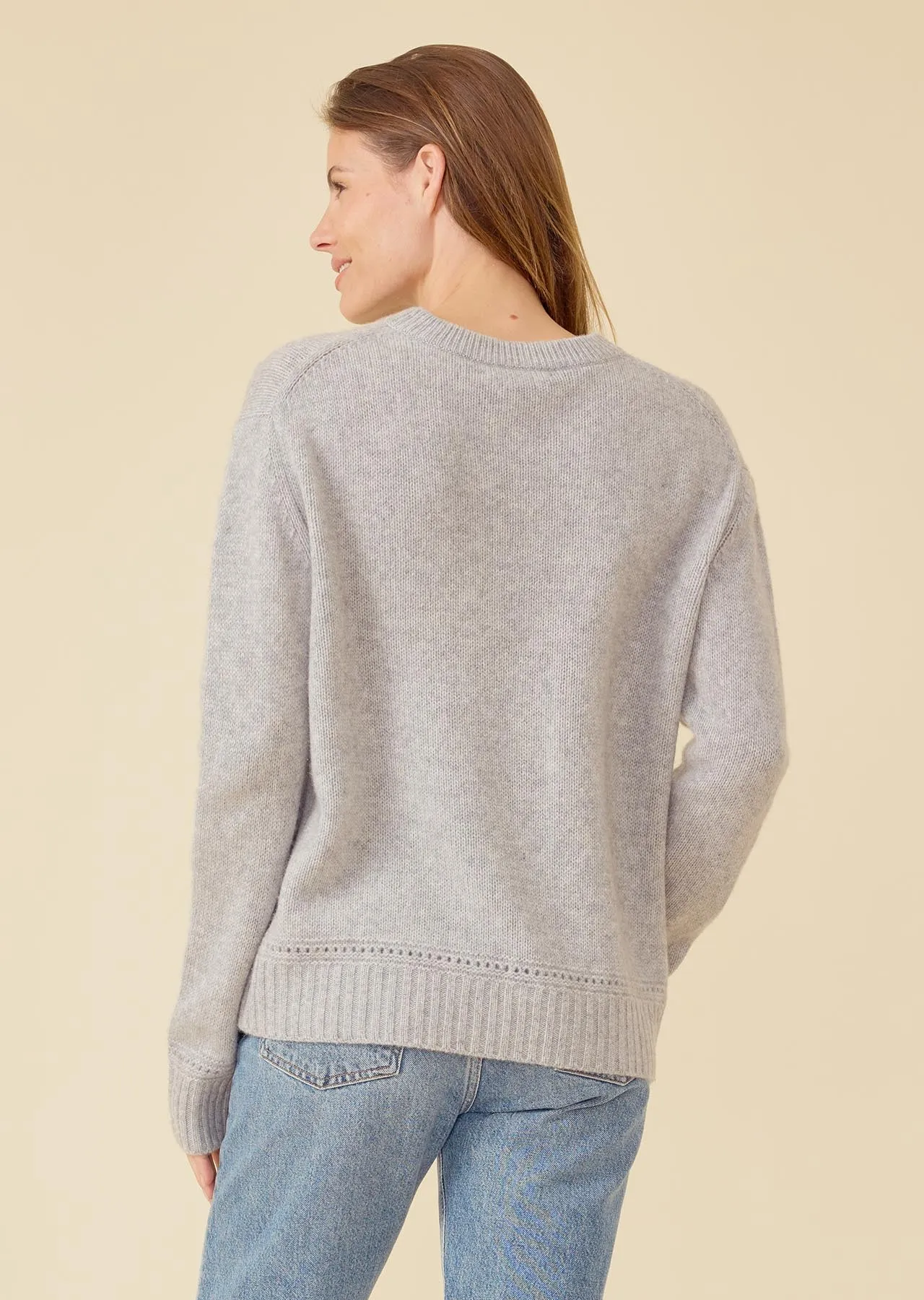 Karyna Cashmere Pullover - Heather Grey