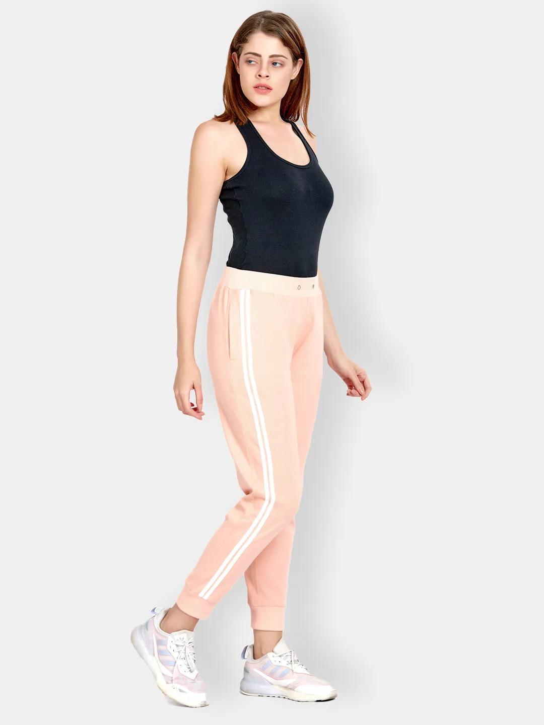 Light Pink Cotton Blend Joggers
