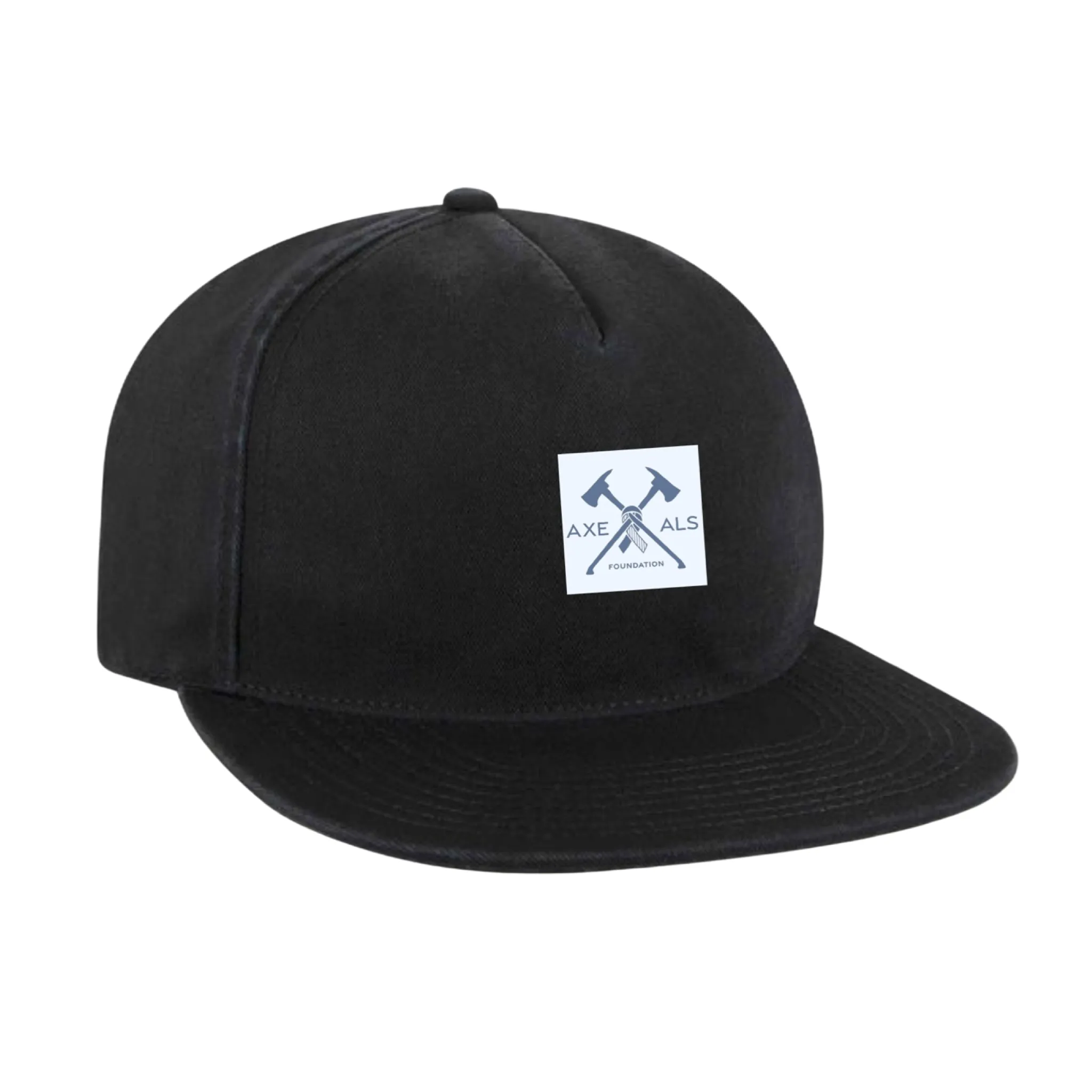 Logo Structured Black 5 Panel Cap