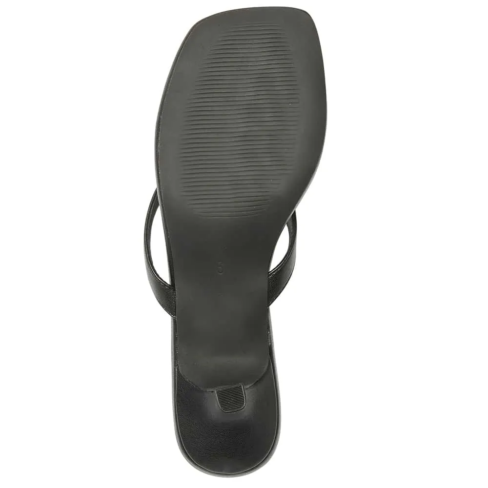 Malta Thongs in Black Smooth
