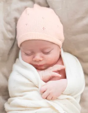 Mini Cotton   Cashmere Pink Knitted Baby Hat