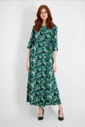 MOCK WRAP OVER MAXI-FLORAL