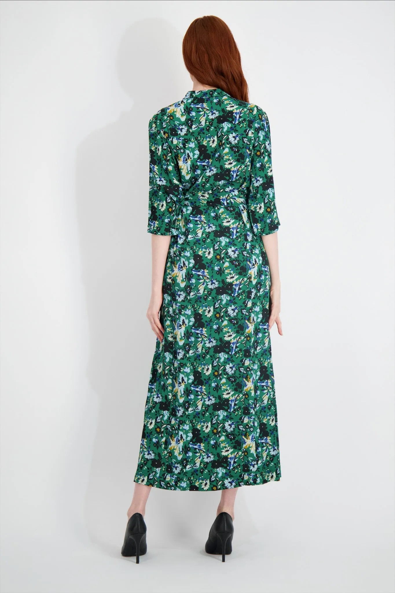 MOCK WRAP OVER MAXI-FLORAL