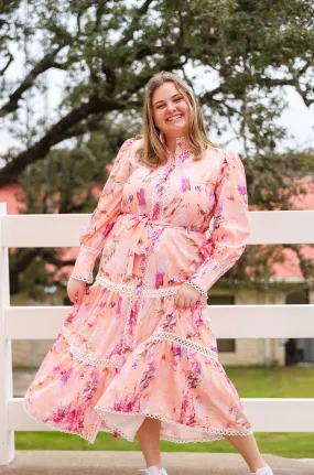 Peachy Butterfly Maxi Dress