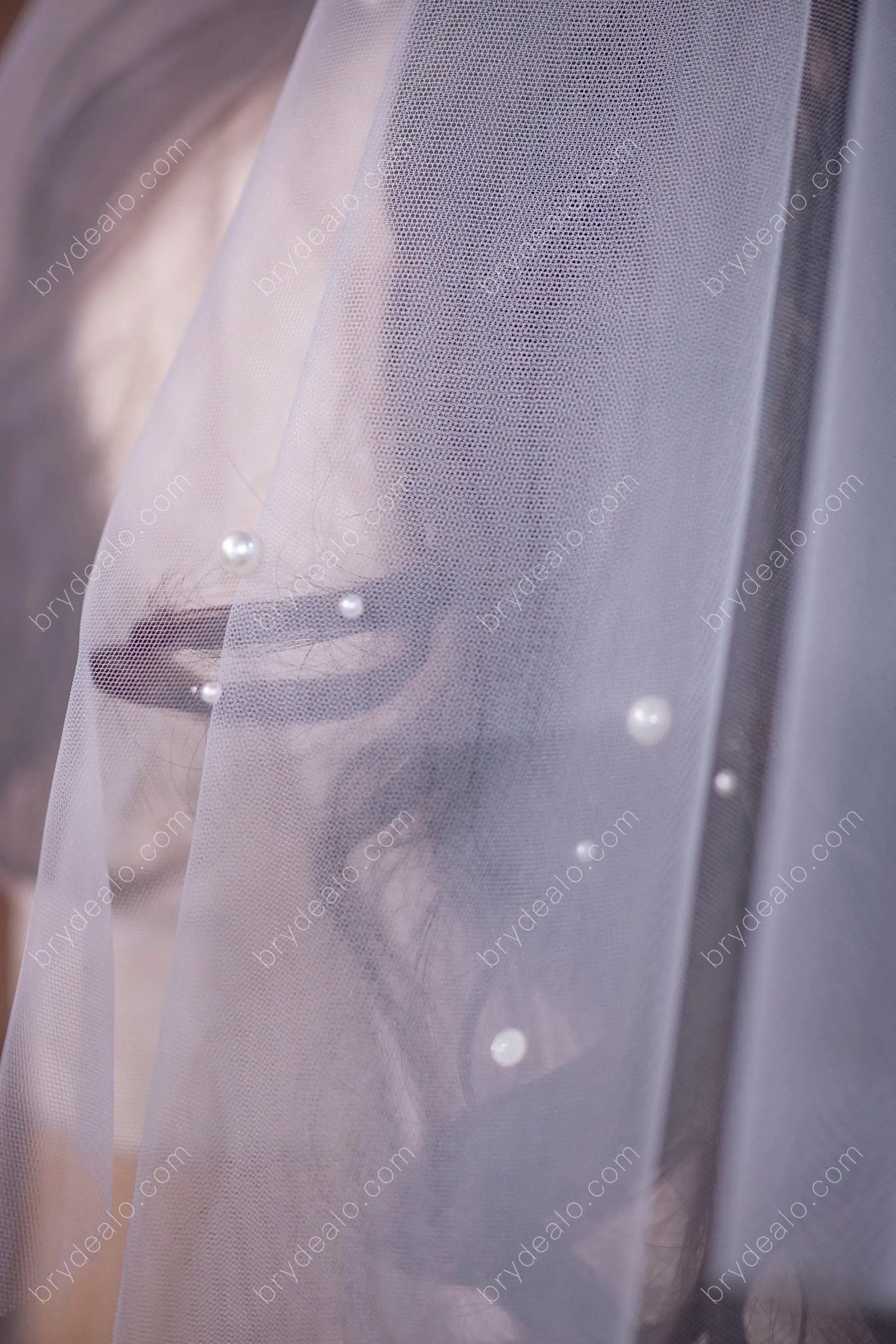 Refined Pearls Elbow Length Bridal Veil