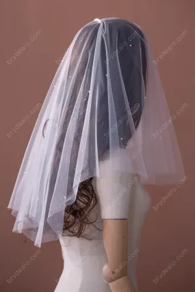 Refined Pearls Elbow Length Bridal Veil