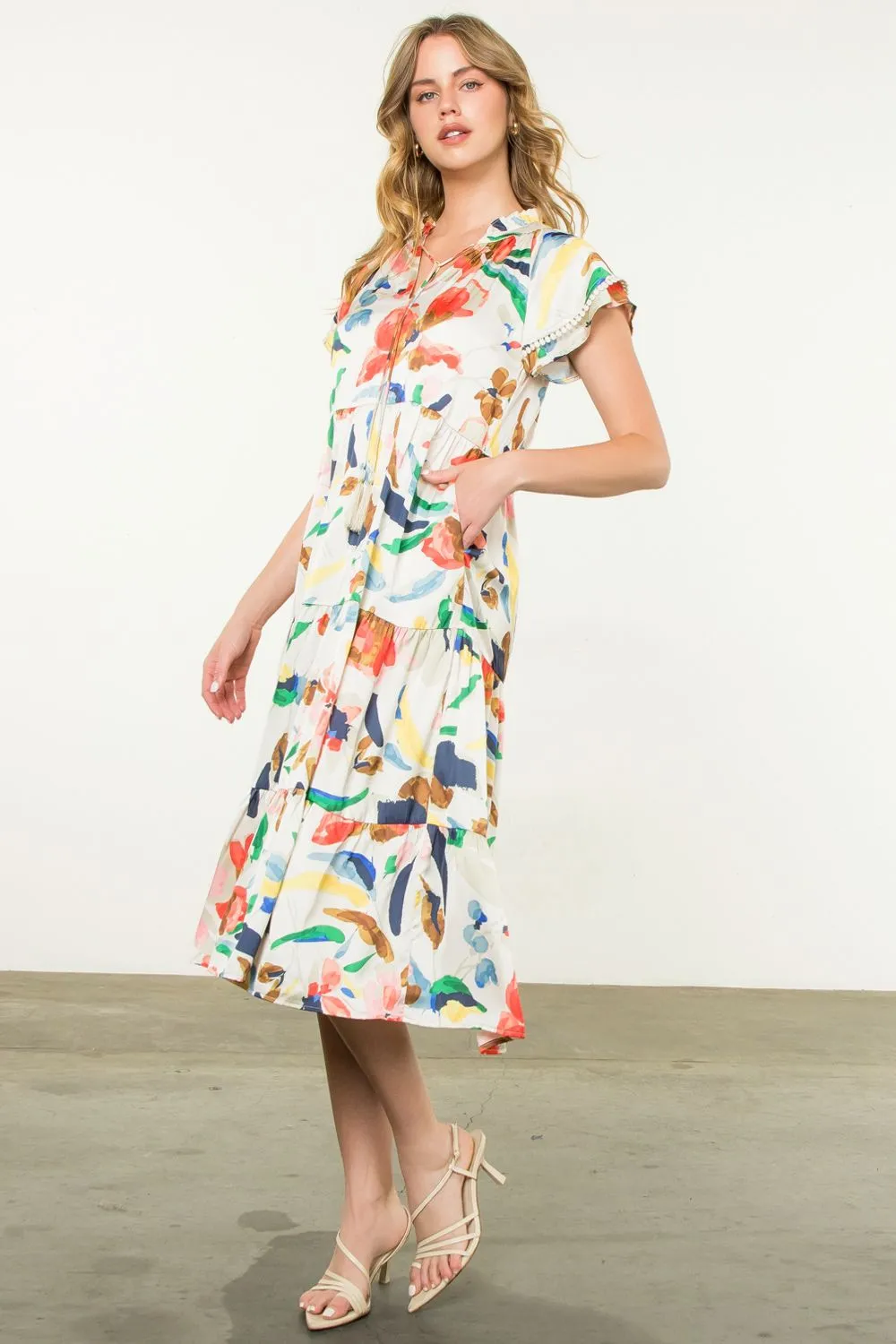Spring Watercolor Maxi Dress