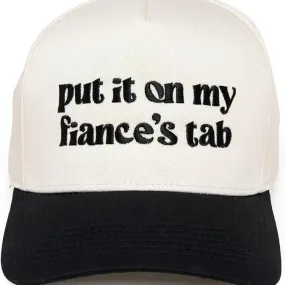 Two Tone Cap - Put It On My Fiance's Tab -Beige/Black