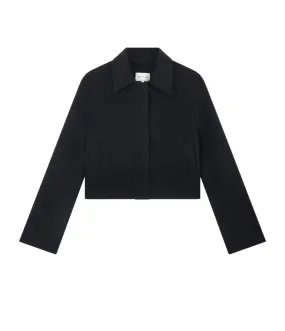 Zhanna Short Boxy Coat in Black
